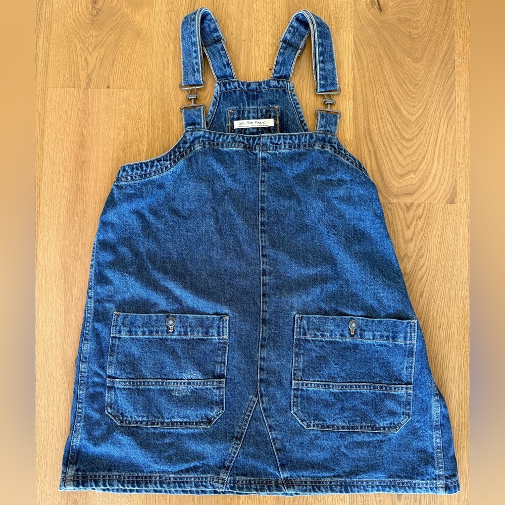 Free People Blue Denim Overall Dress